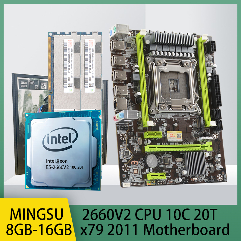 Intel X79 computer motherboard lga2011 DDR3 motherboards new computer motherboard CPU + radiator + game motherboard package ราคา 1,499 บาท*ส่งฟรี