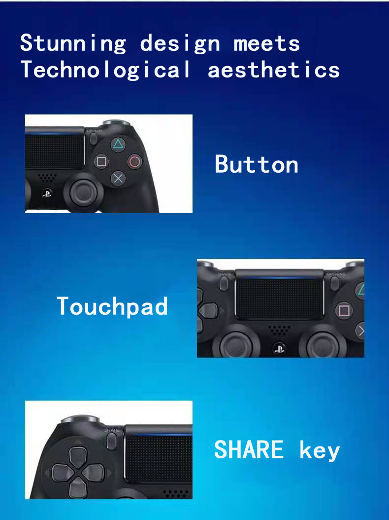ลองดูภาพสินค้า Wireless Joystick For PS4 Bluetooth Controllers Fit For Mando For PS4 Console For Playstation Dualshock 4 Gamepad X-BOX จอยเกมส์ คอนโทรลเลอร์ เกม ตัวควบคุม เกมแพดควบคุมไร้สาย จอยเกมส์มือถือ PC Windows 10 บลูทูธไร้สาย / สาย usb จอยเกม PS4 คอนโทรลเลอร์ PS4