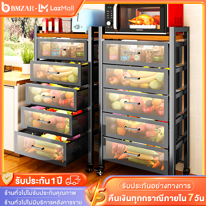 BMZAR ตู้กับข้าวครัว 4/5/6พื้น ชั้นวางของในครัว มีล้อ รถเข็นเข้ามุม ตะกร้าผักสแตนเลส ชั้นวางไมโครเวฟ ชั้นเก็บผักหลายชั้นสำหรับงานหนัก ราคา 775 บาท*ส่งฟรี
