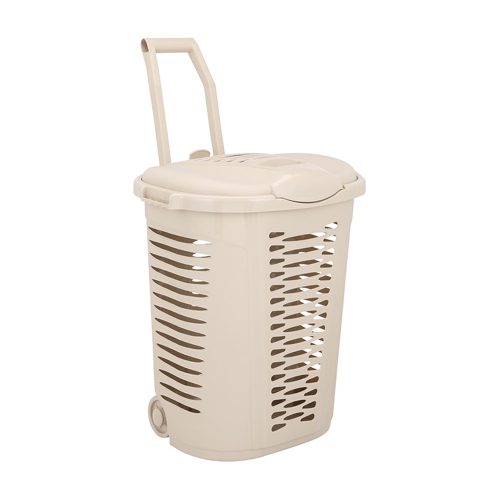 INDEX LIVING MALL GAGA Laundry Basket With Wheels - Beige ราคา 289 บาท*ส่งฟรี