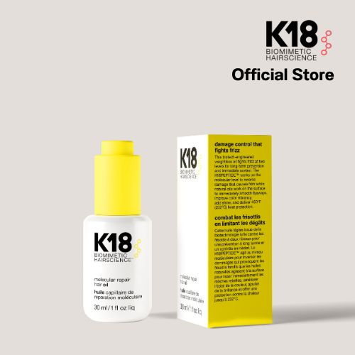 K18 Molecular Repair Hair Oil 30ml. K18 Biotech Formula Oil, Lightweight Texture, 30 Ml. ราคา 3,160 บาท*ส่งฟรี