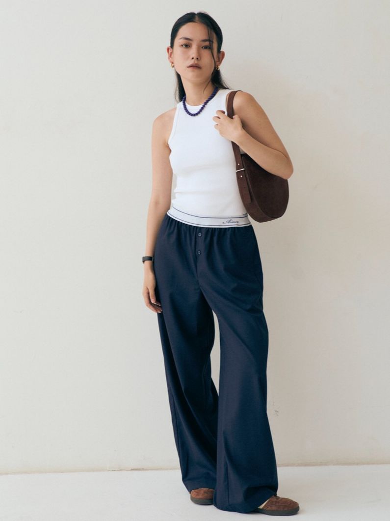 AIMER - Elastic Wool Trousers กางเกงผ้า ขายาว ผ้าวูล ราคา 3,290 บาท*ส่งฟรี