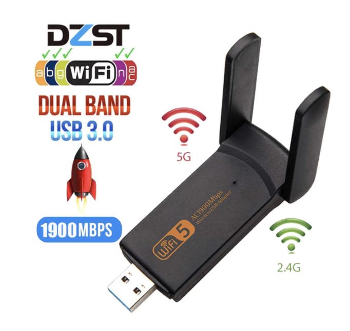 ไร้สายAC1200 Mbps 1900 Mbps Dual Band USB3.0 RTL8812AC 1200Mbps USB Wifiอะแดปเตอร์Lan 802.11ac Dongleพร้อมเสาอากาศสำหรับแล็ปท็อปเดสก์ท็อป