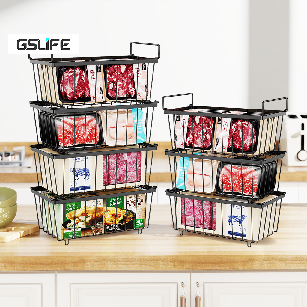 GSlife 4Pcs ชั้นวางตู้แช่แข็งสำหรับใส่ของช่องเก็บเย็น อุปกรณ์จัดเก็บสำหรับตู้แช่แข็ง ช่องไม่ลื่น ราคา 399 บาท*ส่งฟรี