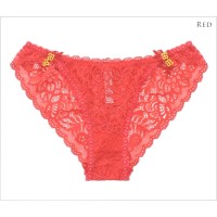 Annebra กางเกงใน ทรงบิกีนี่ ผ้าลูกไม้ Bikini Panty รุ่น AU3-870 สีแดง