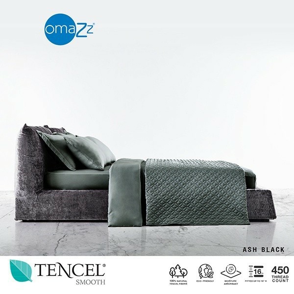 Omazz ปลอกหมอนข้าง (2ชิ้น) Collection Tencel Smooth รหัส Ash Black ราคา 2,700 บาท*ส่งฟรี