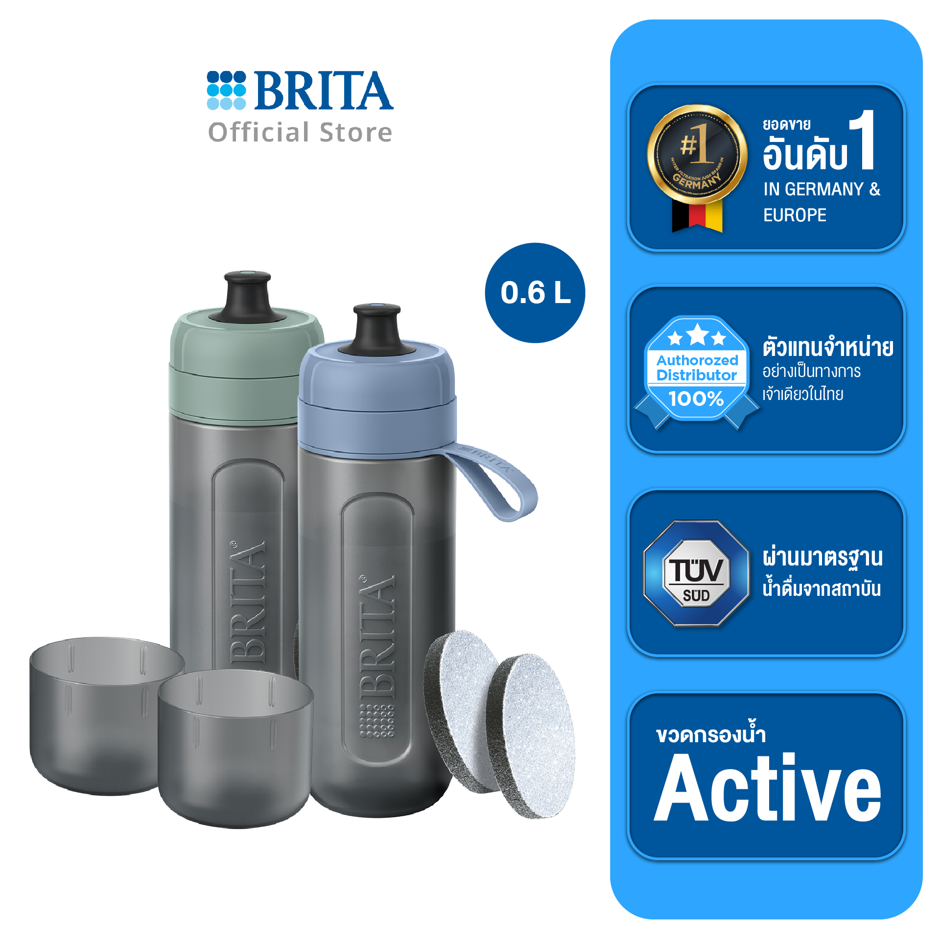 ขวดทึบกรองน้ำ Brita Fill&Go ราคา 790 บาท*ส่งฟรี