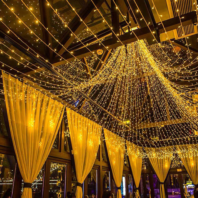 LED New Year Christmas Lights string Energy saving, stable brightness, selectable 9 colors, waterproof decorative lights Decorate the storefront, bedroom, tree ราคา 47 บาท*ส่งฟรี