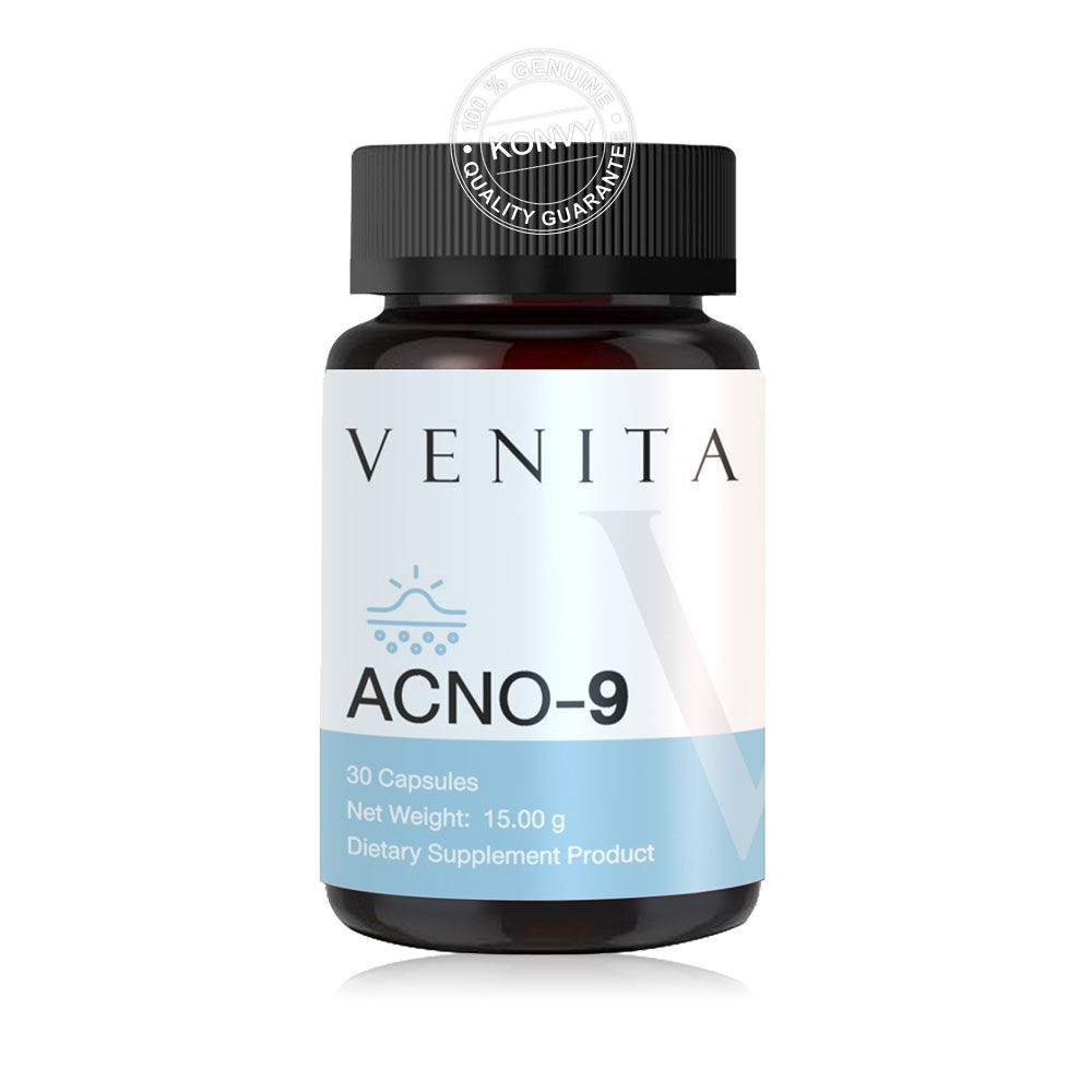 ข้อมูลเกี่ยวกับ Venita Acno - 9 Dietary Sment Product 30 capsule เวนิต้าแอคท์โน-9 สูตรลดสิวหน้ามัน ลดรอยสิว ผิวกระจ่างใส