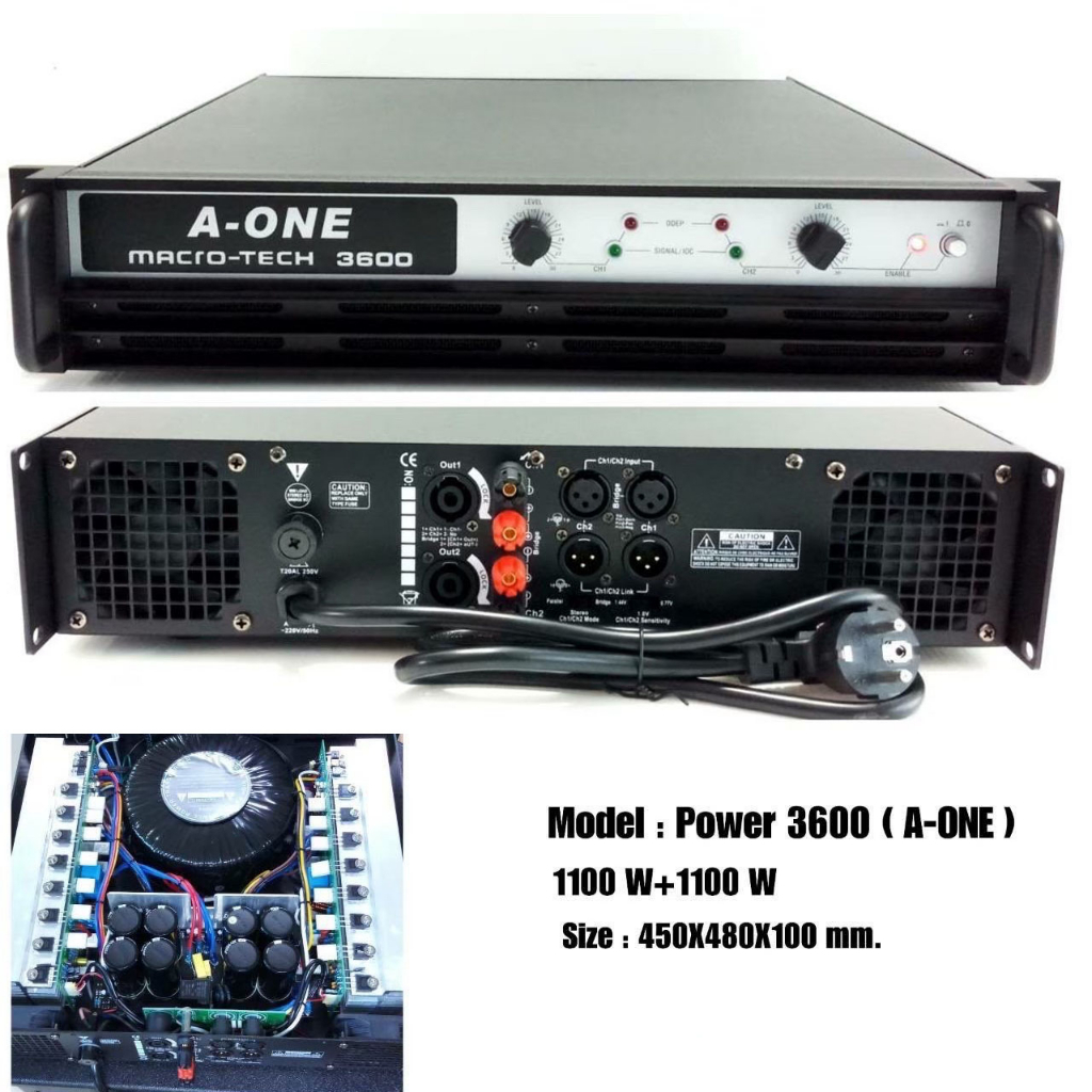 TDP SOUND เพาเวอร์แอมป์ POWER AMP เครื่องขยายเสียง กลางแจ้ง ระดับมืออาชีพ มาใหม่ แรง ราคาประหยัด A-ONE รุ่น 3600 สีดำ ราคา 13,499 บาท*ส่งฟรี