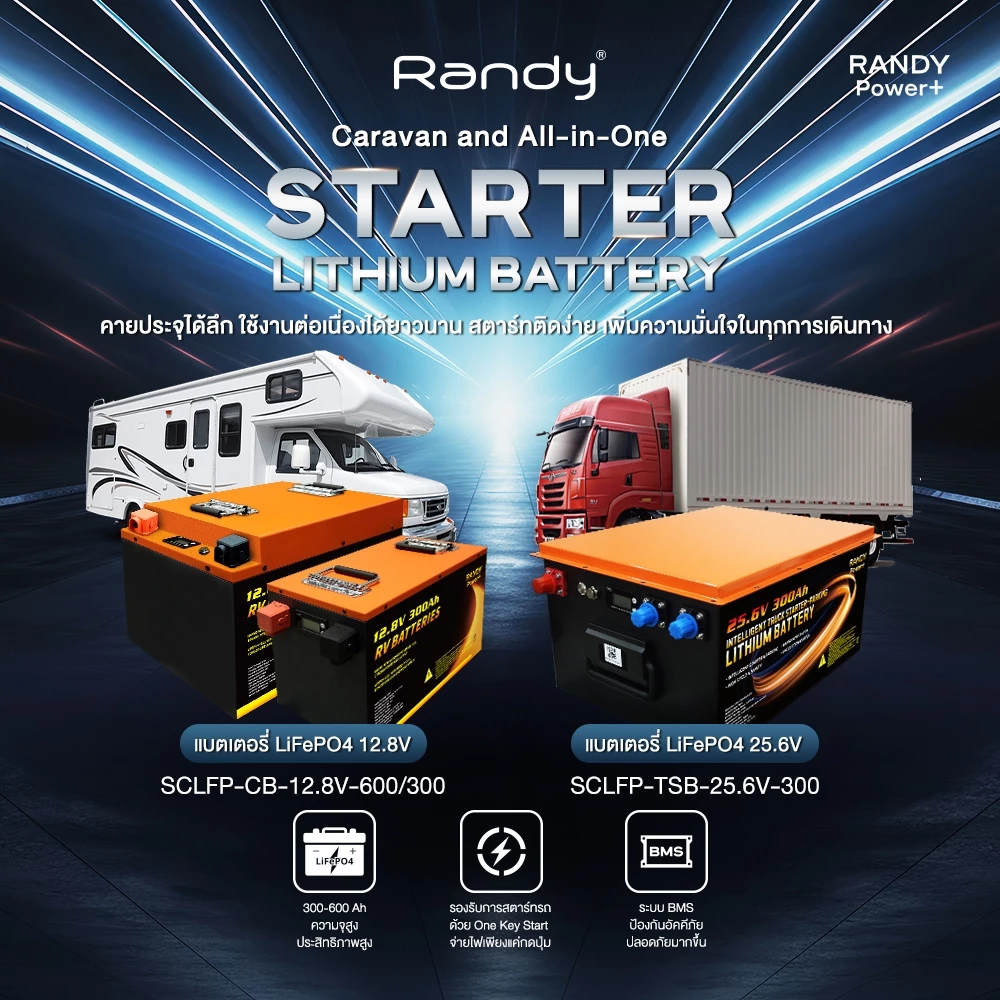 Randy&EVE Energy แบตเตอรี่ LiFePO4 แบตลิเธียมสำหรับรถยนต์ & รถบรรทุก IP65 ระกัน5ปีอายุการใช้งาน10ปี+ ราคา 13,990 บาท*ส่งฟรี