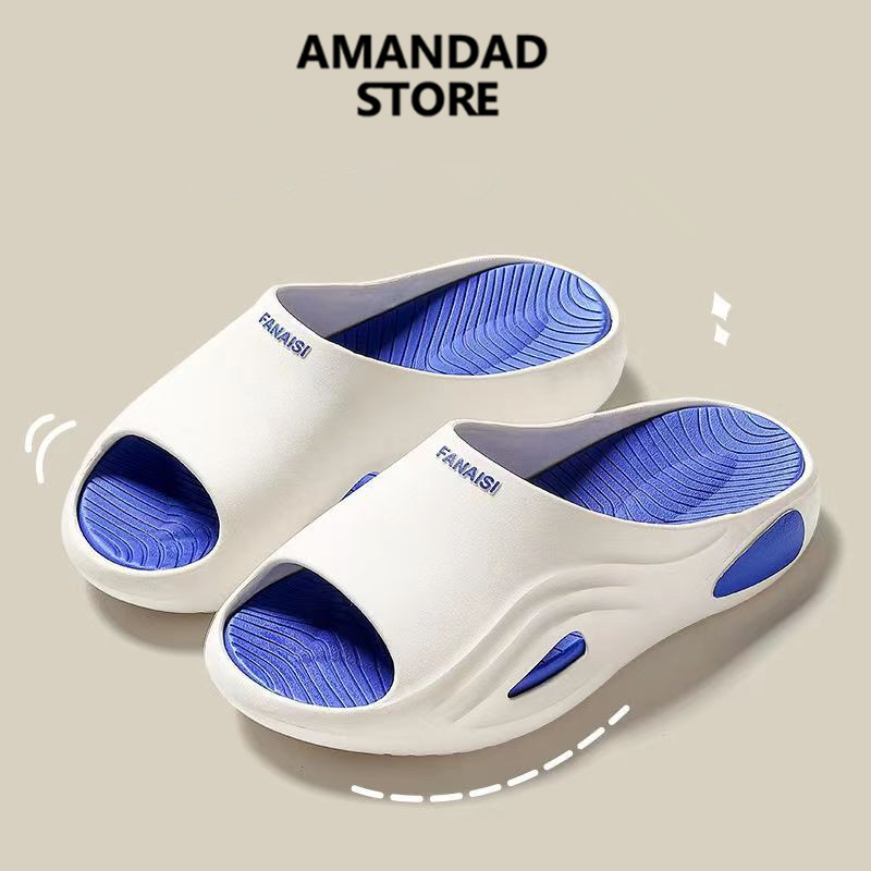 QiaoYiLuo New outside wear slippers men's fashion thick sole wear-resistant outdoor home bathroom anti-slip slippers men ราคา 205 บาท*ส่งฟรี