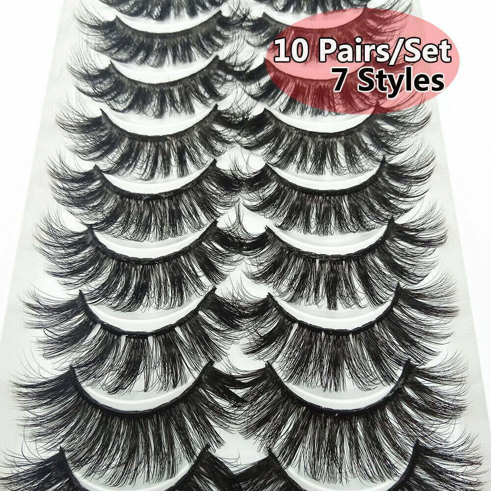 ALEXIS BAGS Woman Multilayered Effect Wispies Fluffy Handmade False Eyelashes Lash Extension Full Volume Thick 3D Mink Hair