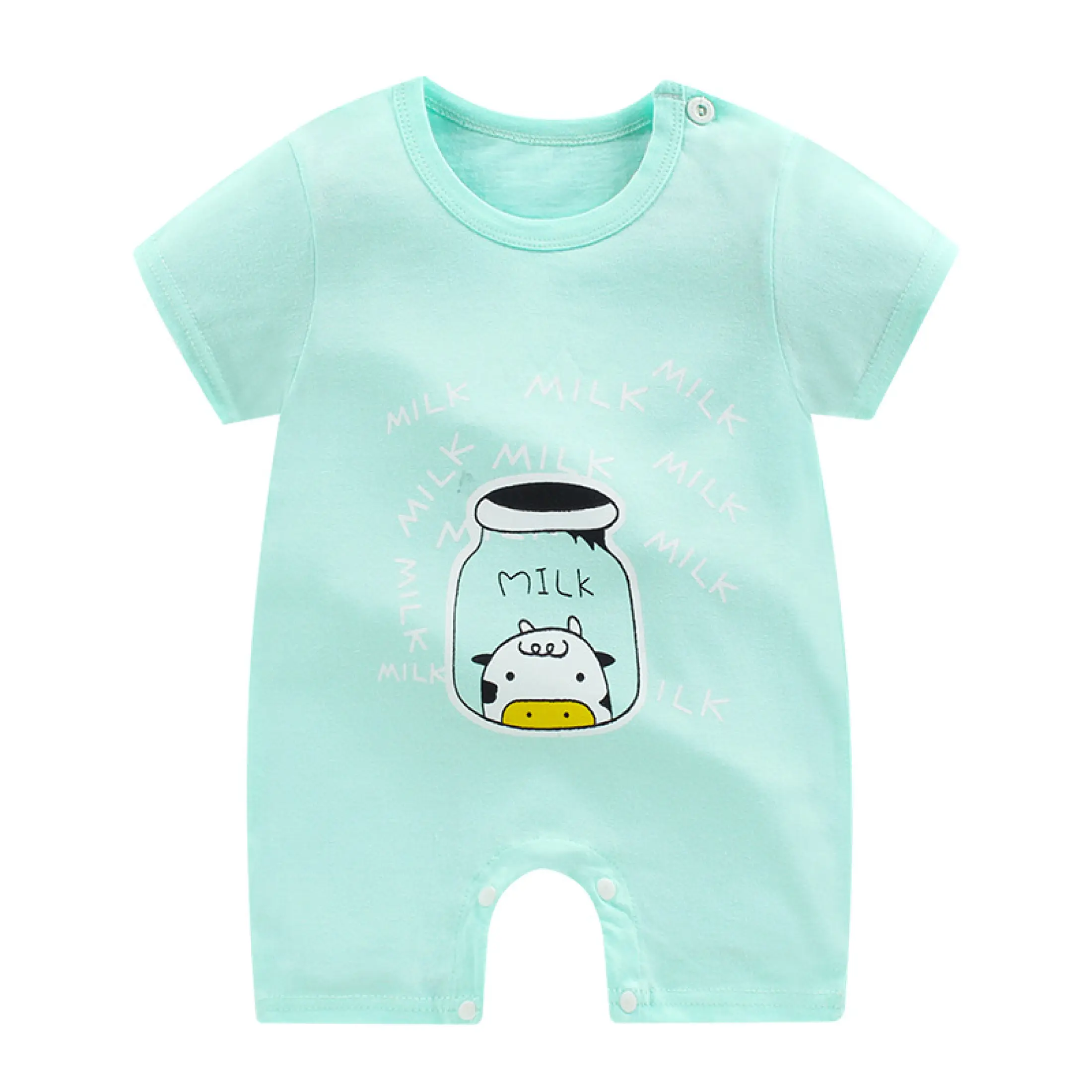 Jn Summer Baju Baby Newborn Jumpsuit Cotton Boy Girl Button Cartoon Printing Short Sleeve Round Neck Romper For Babies Toddlers Baby Lazada Singapore
