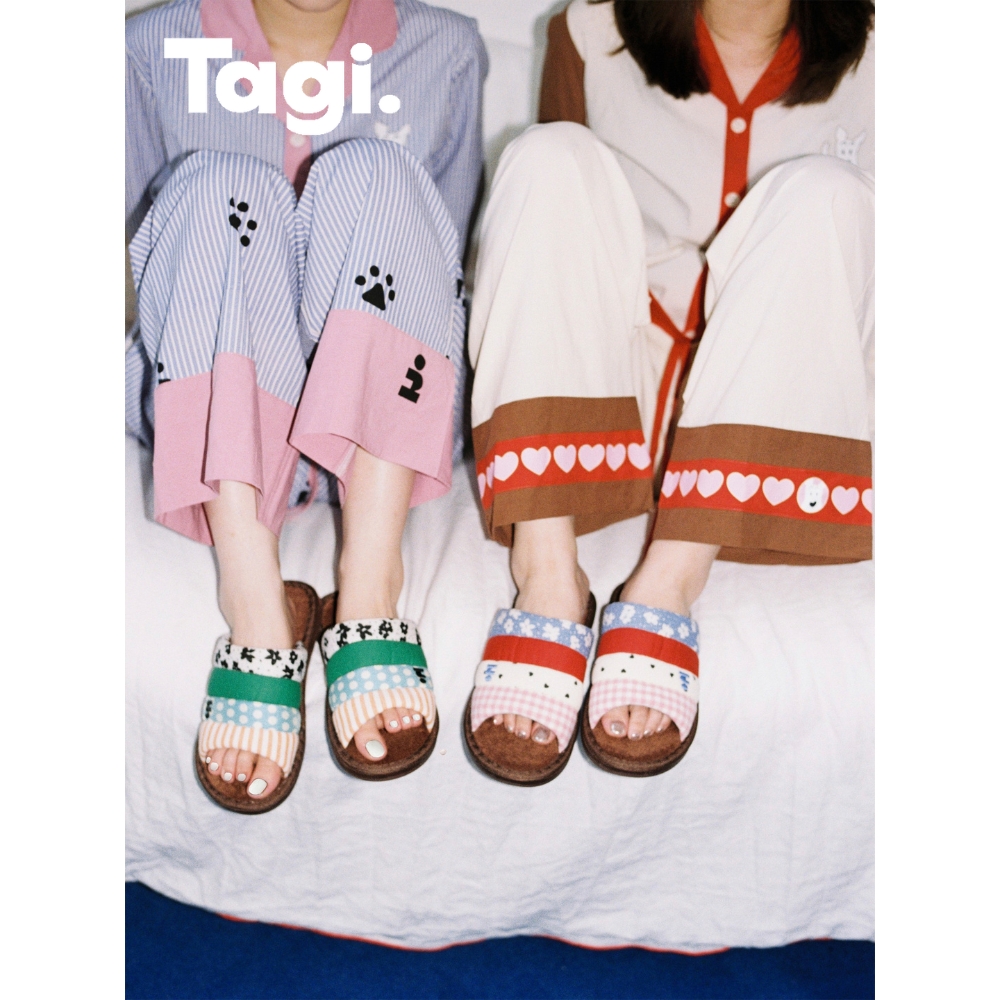 Tagi. Bulging Patchwork Slippers, Slippers, Indoor Shoes ราคา 850 บาท*ส่งฟรี