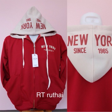 เสื้อคลุมแขนยาวมีฮู้ด New york