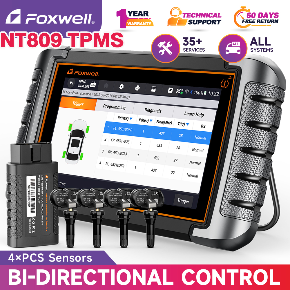Foxwell NT809TS OBD2 Scanner 2025 Full System Wireless Car Diagnostic Tool TPMS Programming Tool ECU Reset Scanner Active Test Equipment Odb2 Code Readers Scan Tools For 12V All Cars ราคา 15,480 บาท*ส่งฟรี