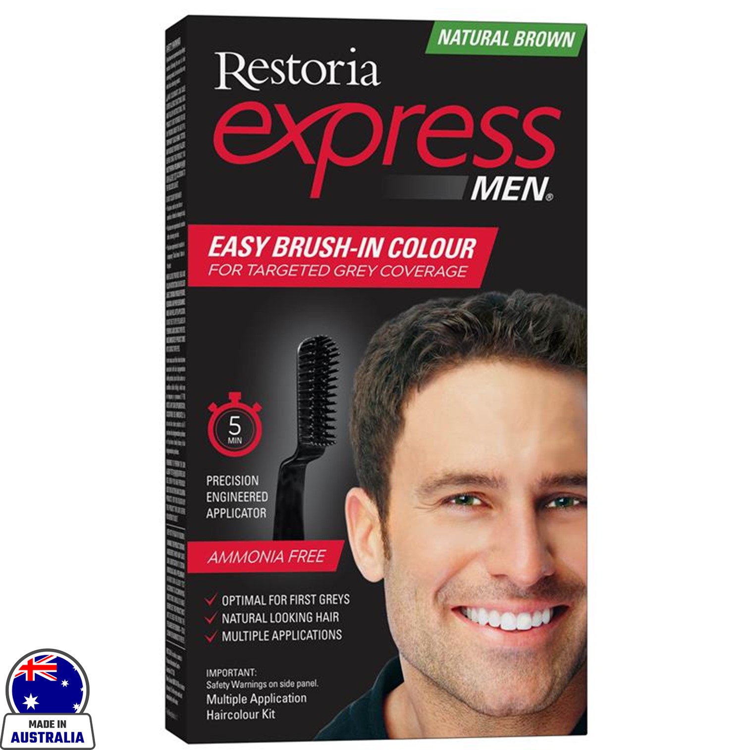 ผลิตภัณฑ์ความงามและการดูแลผิว Restoria Express for Men Natural Brown ผลิตภัณฑ์เปลี่ยนสีผมสีน้ำตาลธรรมชาติสินค้านำเข้าจากออสเตรเลียพร้อมส่ง