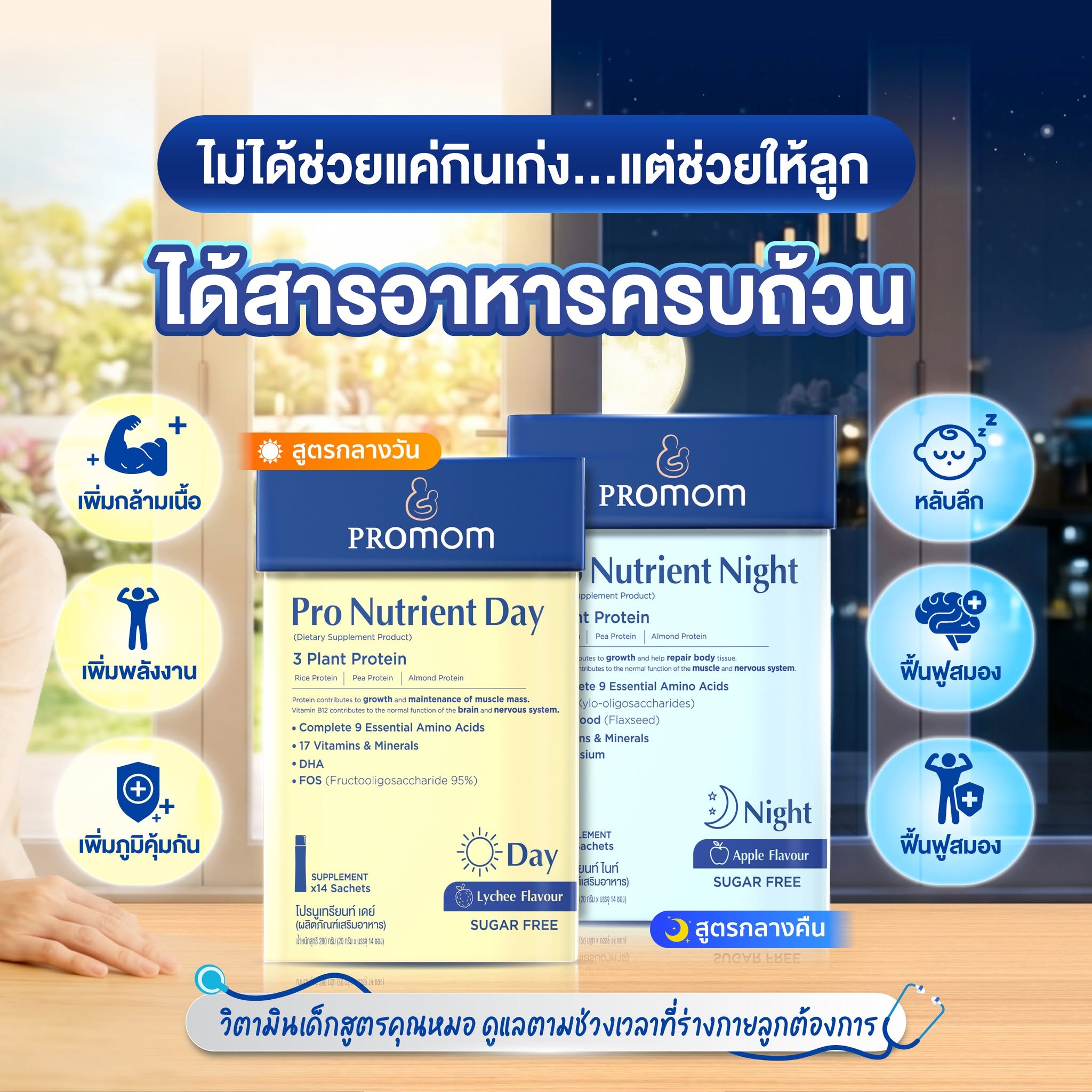 ช็อกโกแลต ลูกอม เยลลี่ผลไม้เคี้ยวหนึบ Promom(โปรมัม) Promom(โปรมัม) Promom Pro Nutrient Day & Night 2 สูตรส่งเสริมการเจริญเติบโต (รูปแบบเยลลี่ สำหรับเด็กอายุ 3 ปีขึ้นไป) โปรแพม ผลิตภัณฑ์เสริมอาหารสำหรับเด็ก ราคา 2,150 บาท*ส่งฟรี