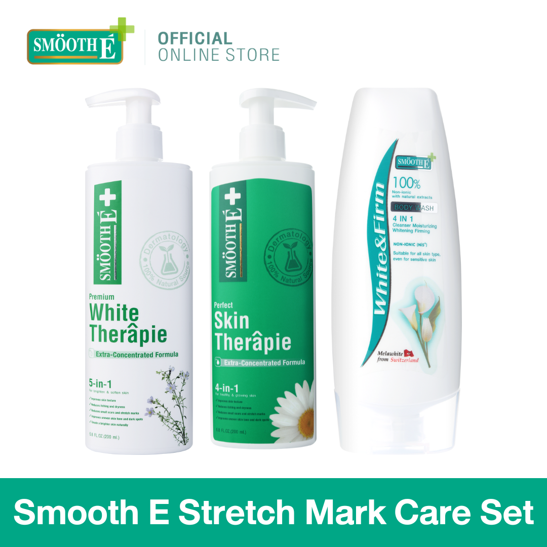 Smooth E Stretch Mark Care Set - รอยแตกราย ผิวไม่เรียบเนียน ราคา 1,309 บาท*ส่งฟรี