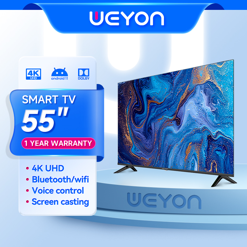 WEYON ทีวี 55 นิ้ว 4K Smart Digital TV ระบบแอนดรอย Build in Netflix/Bluetooth ทีวีราคาถูกๆ ราคา 8,990 บาท*ส่งฟรี