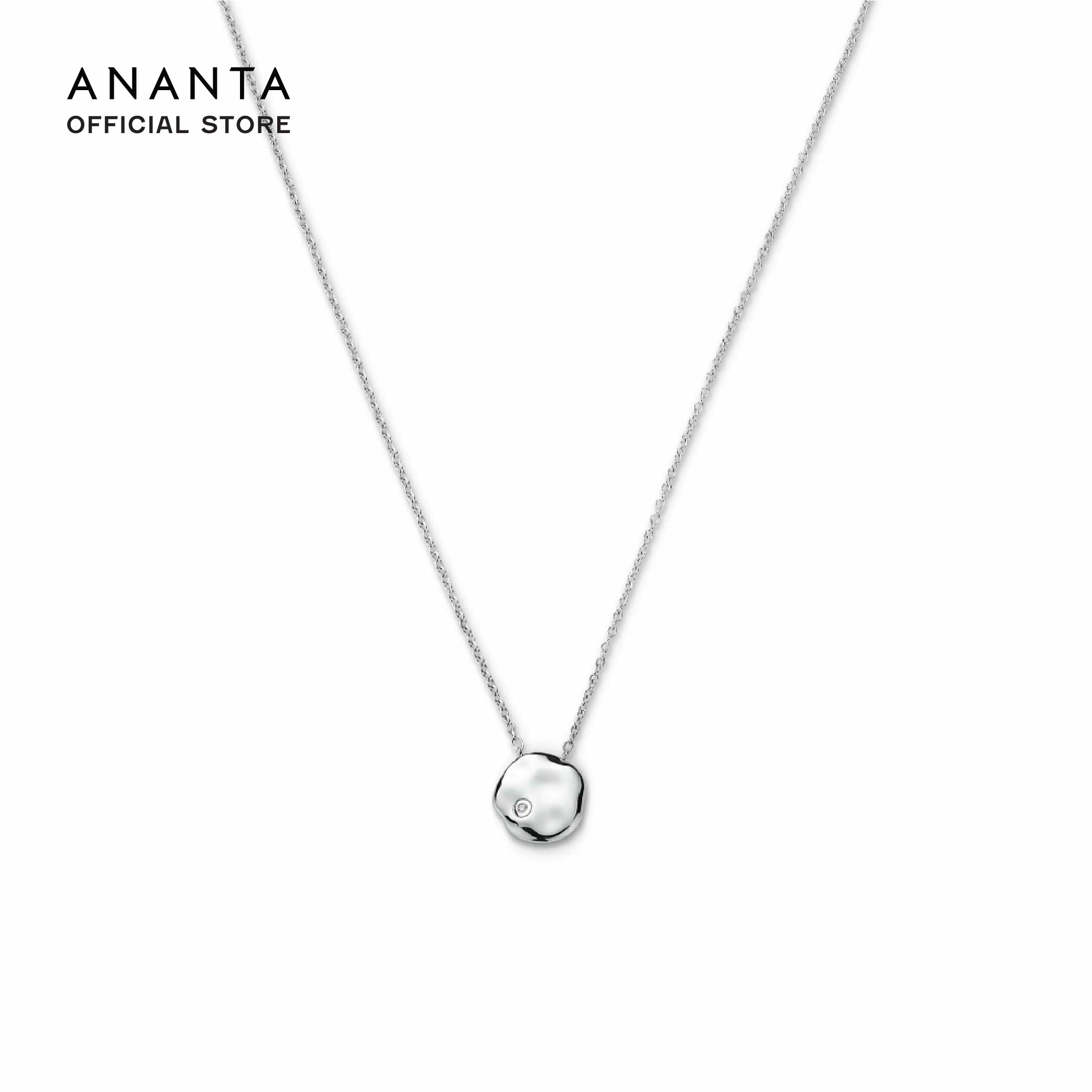 ANANTA Wave Whisper Frost Necklace, Necklace Embedded with Natural Diamonds. Silver Plated White Gold ราคา 8,900 บาท*ส่งฟรี