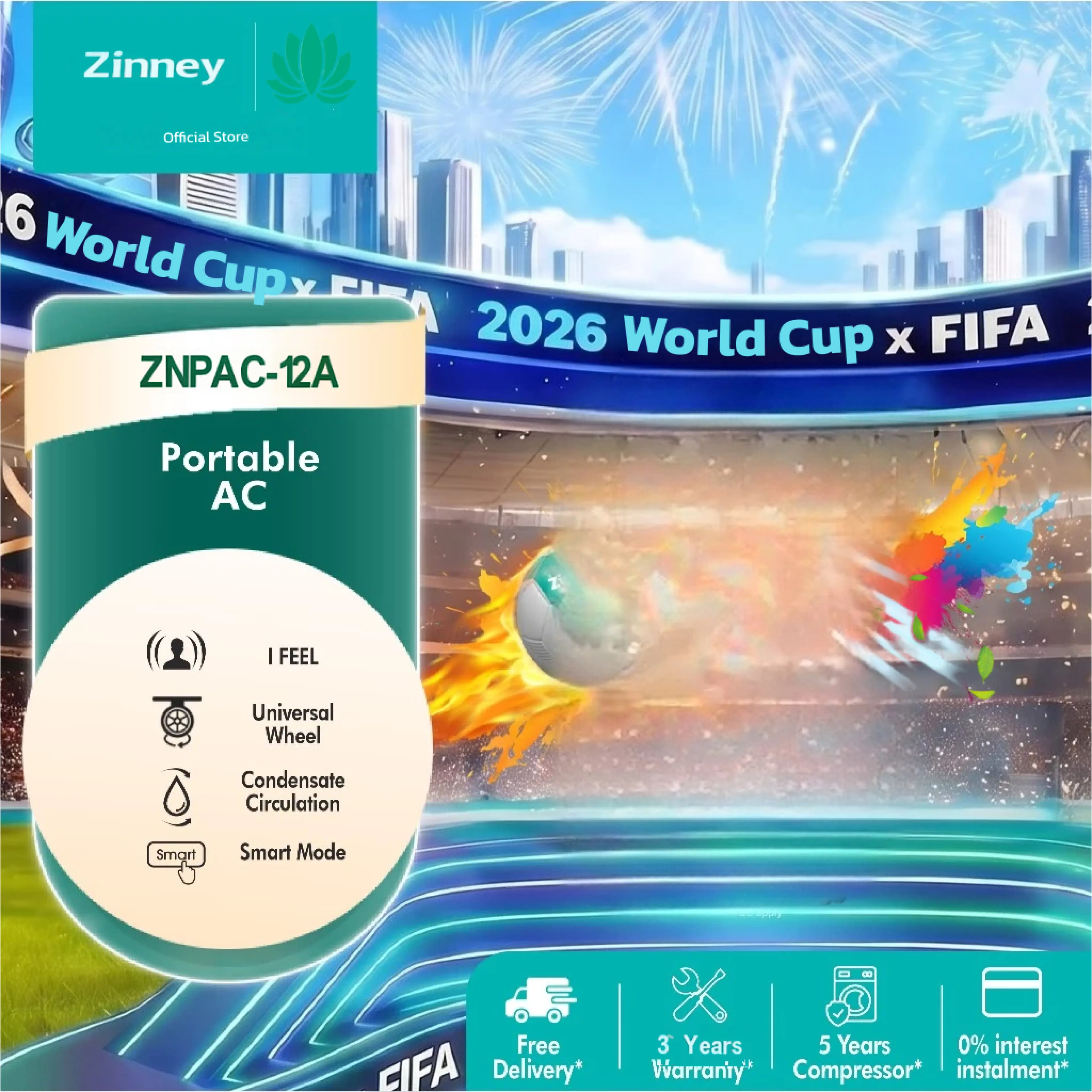 Zinney Portable Air Conditioner 12000 BTU Model ZNPAC-12A