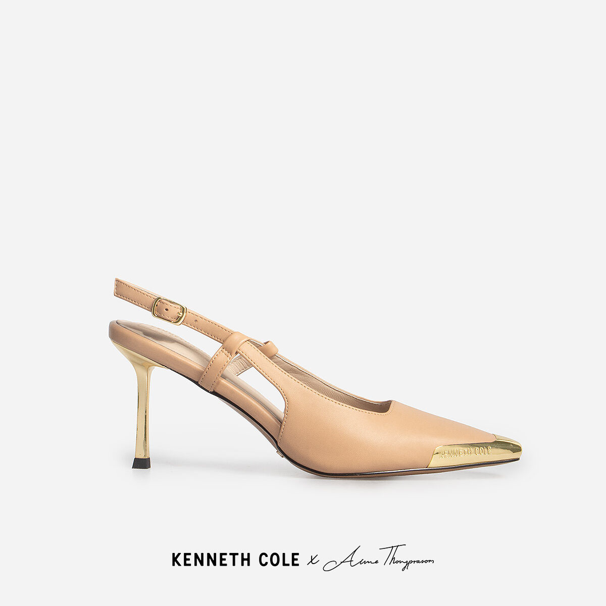 KENNETH COLE x ANNE THONGPRASOM รองเท้าส้นสูงผู้หญิง รุ่น ADIA SLINGBACKS COOKIE DOUGH สีนู้ด ( HEL - KF85076LE-294 ) ราคา 5,990 บาท*ส่งฟรี