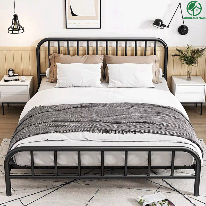 4ฟุต/5ฟุต/6ฟุต เตียงนอน เตียงเหล็ก เตียงเหล็กสไตล์นอร์ดิก เตียงเจ้าหญิง โครงเหล็กเตียง สามารถรับน้ำหนักได้ 300KG ราคา 1,299 บาท*ส่งฟรี