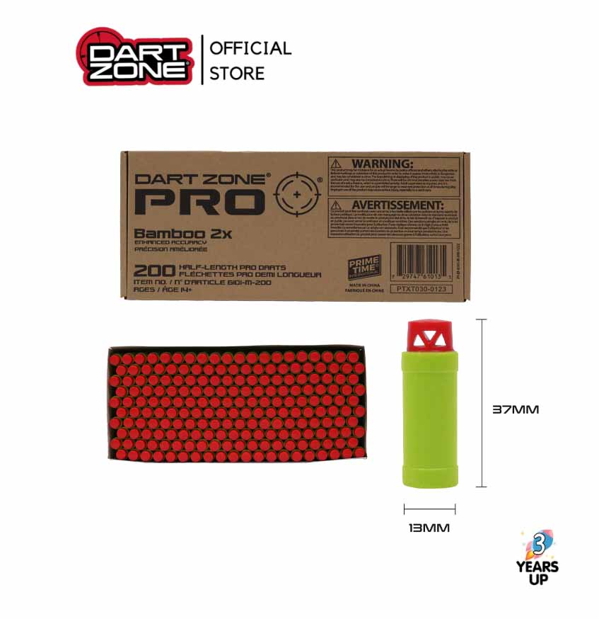 DART ZONE® 200 Pc Pro Half-Length Bamboo 2X Dart Refill (Ready to Ship from Official Store in Thailand) Adventure Force waffle tip soft-bullet gun toy battle game ราคา 1,432 บาท*ส่งฟรี