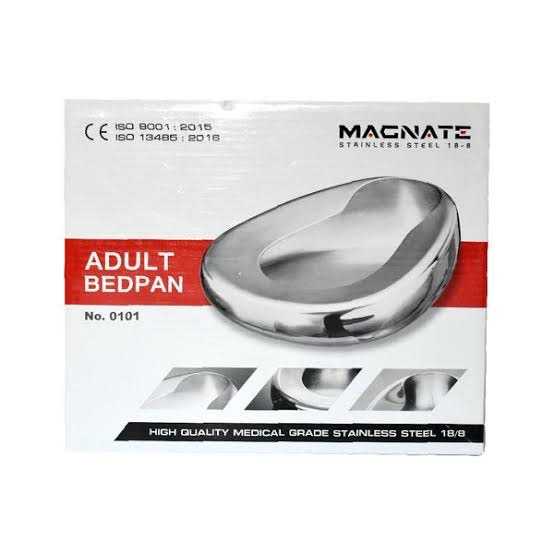 Magnate Stainless steel Adult Bedpan หม้อนอนผู้ใหญ่ ที่รองการขับถ่ายบนเตียง ราคา 1,068 บาท*ส่งฟรี