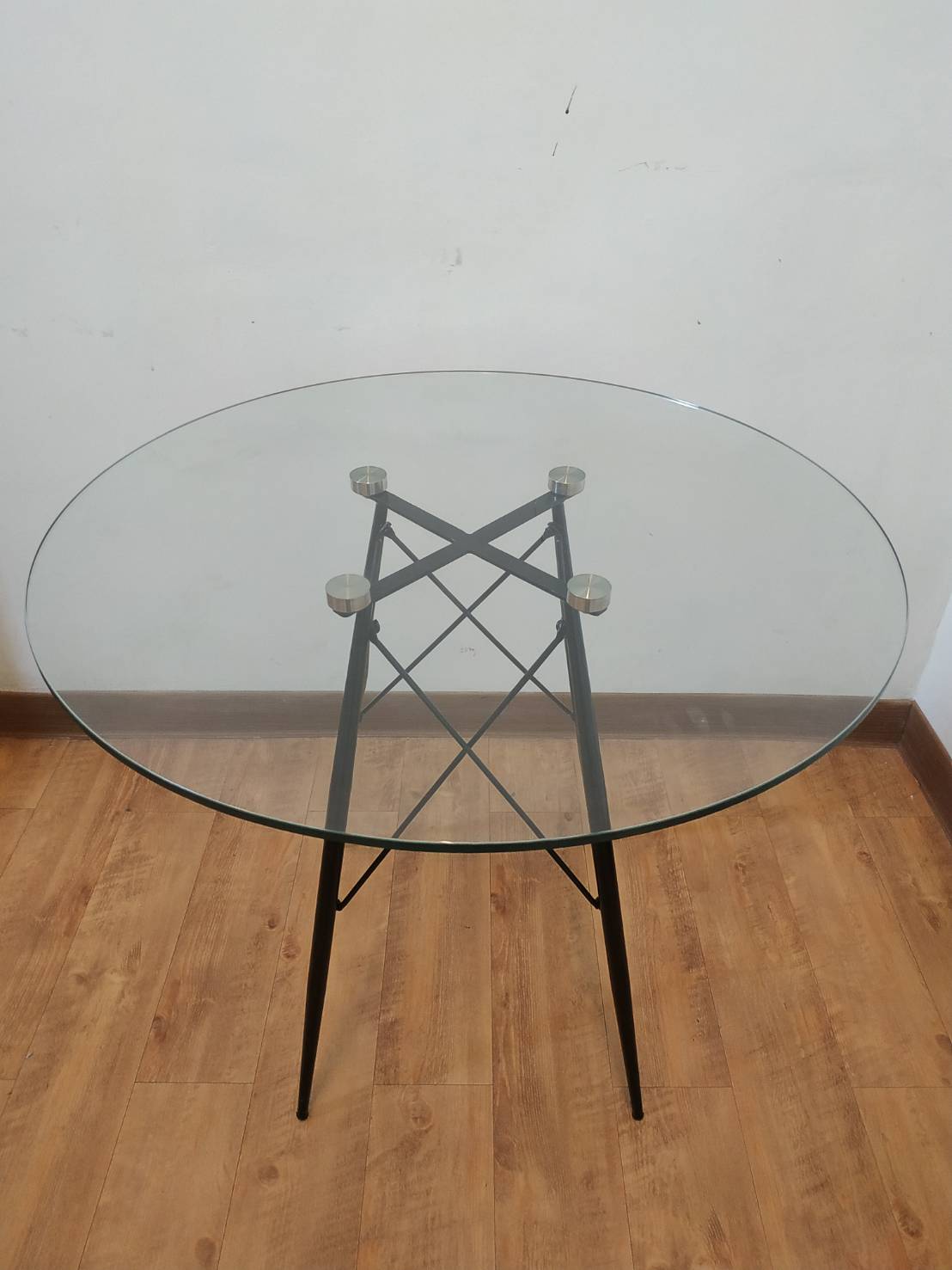 Nex living clear glass table D80xH71 HFTB01-015-TGCLC (MTBLK) ราคา 2,530 บาท*ส่งฟรี