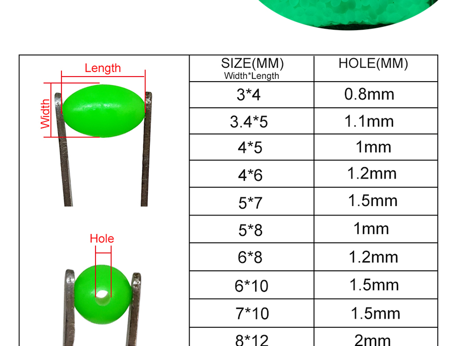 Soft Egg Beads Fishing Stop Luminous Oval Rubber Stopper Night Fly Fishing Accessories  pesca