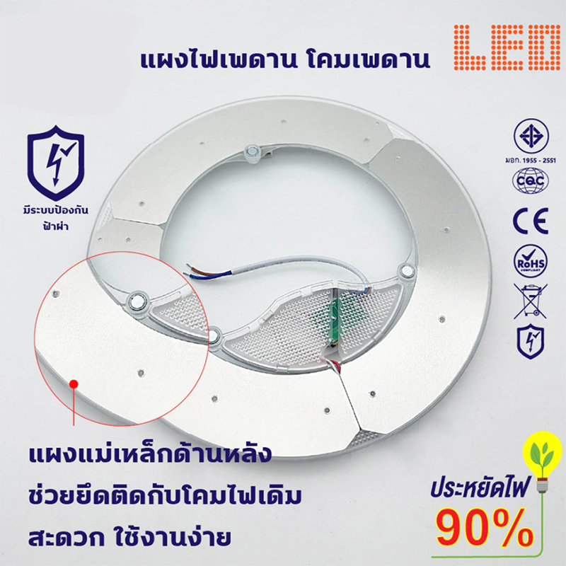 Led Ceiling Light Panel 45 Watts/60 Watts/90 Watts/120 Watts Magnetic Light Panel Change the Chip of Round Ceiling Led Bulbs, High Quality Ceiling Light Panels, Cheapest ราคา 33 บาท*ส่งฟรี