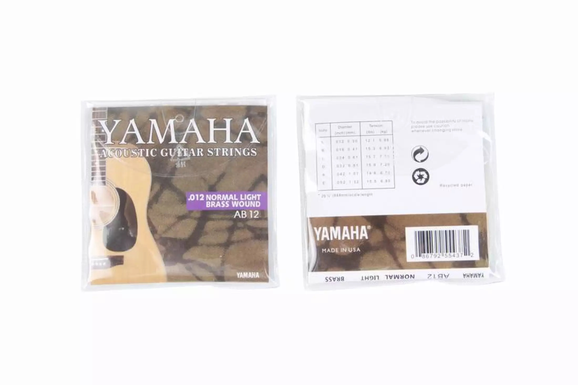 รูปภาพรายละเอียดของ 6 ชิ้น Yamaha สายกีต้าร์โปร่ง Pro ระดับเคลือบนาโน 85/15 บรอนซ์ 0.12 แสงปกติทองเหลืองวัดบาดแผล AB12