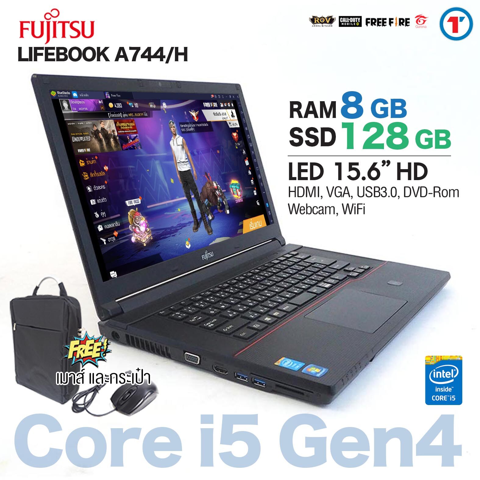 โน๊ตบุ๊ค Fujitsu Lifebook A744 Core i5 Gen4 /RAM 4-8 GB /HDD 320GB/SSD 120  GB ขนาด 15.6 นิ้ว HD Webcam สเปคแรงเร็ว เล่นเกมได้ Refurbished laptop used  notebook computer สภาพดี มีประกัน by Totalsolution | Lazada.co.th