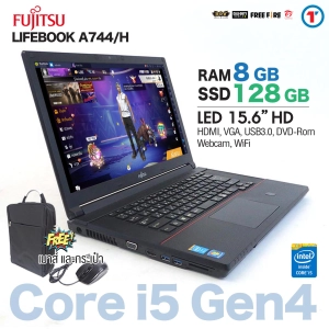 ภาพหน้าปกสินค้าโน๊ตบุ๊ค Fujitsu Lifebook A744 Core i5 Gen4 /RAM 4-8 GB /HDD 320GB/SSD 120 GB ขนาด 15.6 นิ้ว HD Webcam สเปคแรงเร็ว เล่นเกมได้ Refurbished laptop used notebook computer สภาพดี มีประกัน by Totalsolution ที่เกี่ยวข้อง