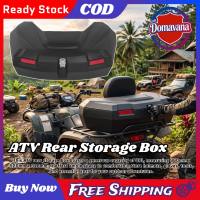 Domavana 98L Rain‑Proof Rear Cargo Storage Box With Lock & Padded Backrest For ATV UTV Rear Rack Storage Container