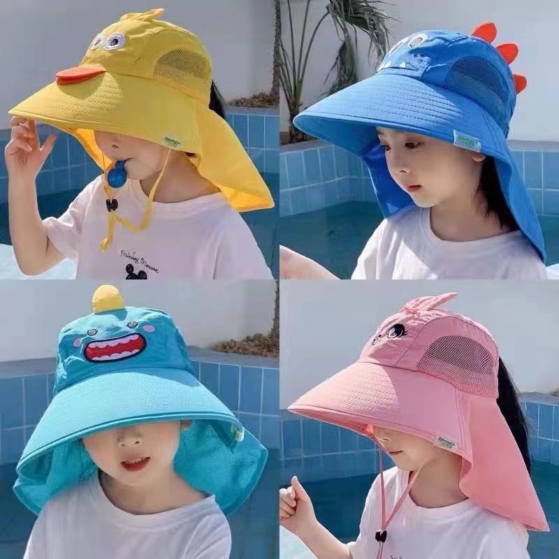 ลองดูภาพสินค้า หมวกกันแดดของเด็ก ใส่ได้ทั้งชายและหญิง  เด็ก 2-10ปี ใส่ได้