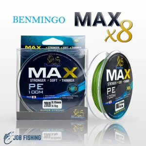 ภาพหน้าปกสินค้าสาย PE Benmingo MAX 8X ถัก 8 ยาว 100 เมตร/ม้วน สายสีเขียวขี้ม้า ที่เกี่ยวข้อง