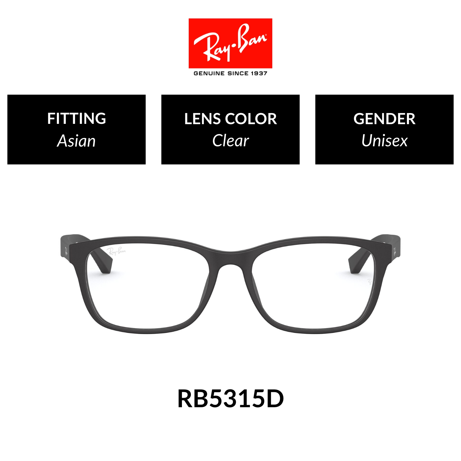 Ray-Ban - RX5315D 2477 size 53 แว่นสายตา ราคา 3,102 บาท*ส่งฟรี