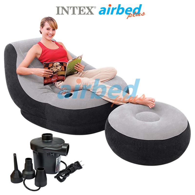 Intex ส่งฟรี โซฟาเป่าลม เก้าอี้เป่าลม พร้อมที่วางเท้า อัลทร้าเล้าจน์ รุ่น 68564 +
ที่สูบลมไฟฟ้า