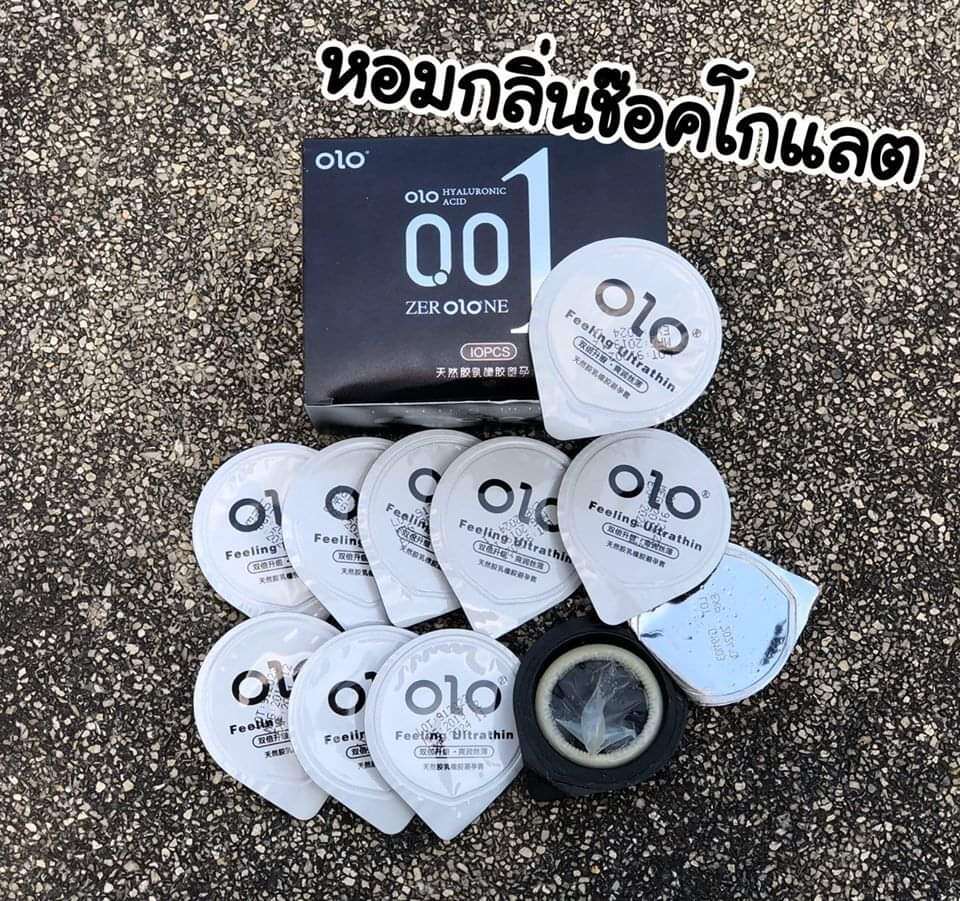 ถุงยางอนามัย OLO บาง 0.01 มม. 10 ชิ้น / 1 กล่อง  •	CONDOM OLO 0.01 MM SIZE 52-54 MM. (1 BOX/10 PCS.)