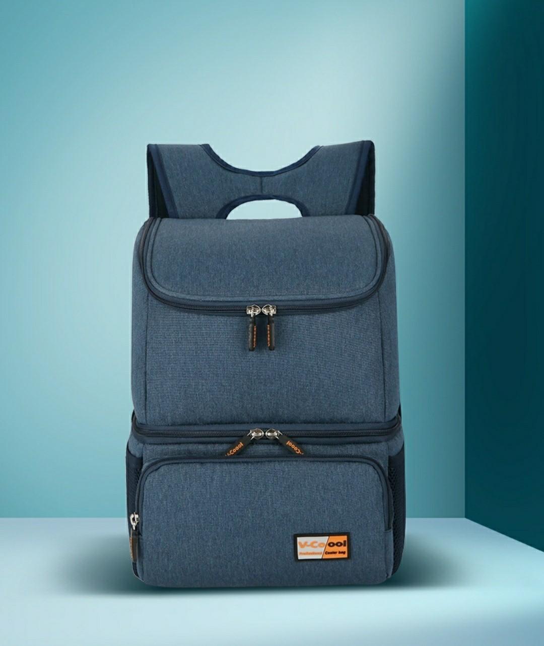 Cooler Bag กระเป๋าเก็บอุณหภูมิ กระเป๋าเก็บนมแม่ V-Cool รุ่น Super Big แถมฟรี เจลไอซ์ 5 ชิ้น + กระเป๋ากันซึม 1 ใบ