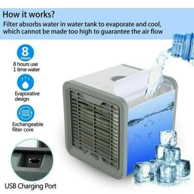 ดูภาพ Air Cooler เครื่องทำความเย็นมินิ แอร์มินิ แอร์พกพา แอร์ตั้งโต๊ะขนาดเล็ก พัดลมไอเย็น ขนาดเล็ก พกพาง่าย เพิ่มเติม Air Cooler เครื่องทำความเย็นมินิ แอร์มินิ แอร์พกพา แอร์ตั้งโต๊ะขนาดเล็ก พัดลมไอเย็น ขนาดเล็ก พกพาง่าย
