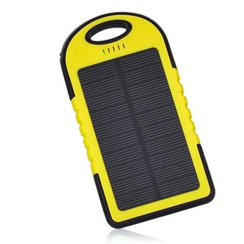 Power Bank Solar Cell 30,000MAH พลังงานแสงอาทิตย์แบบกันน้ำได้ และห้อยได้ สีเหลือง