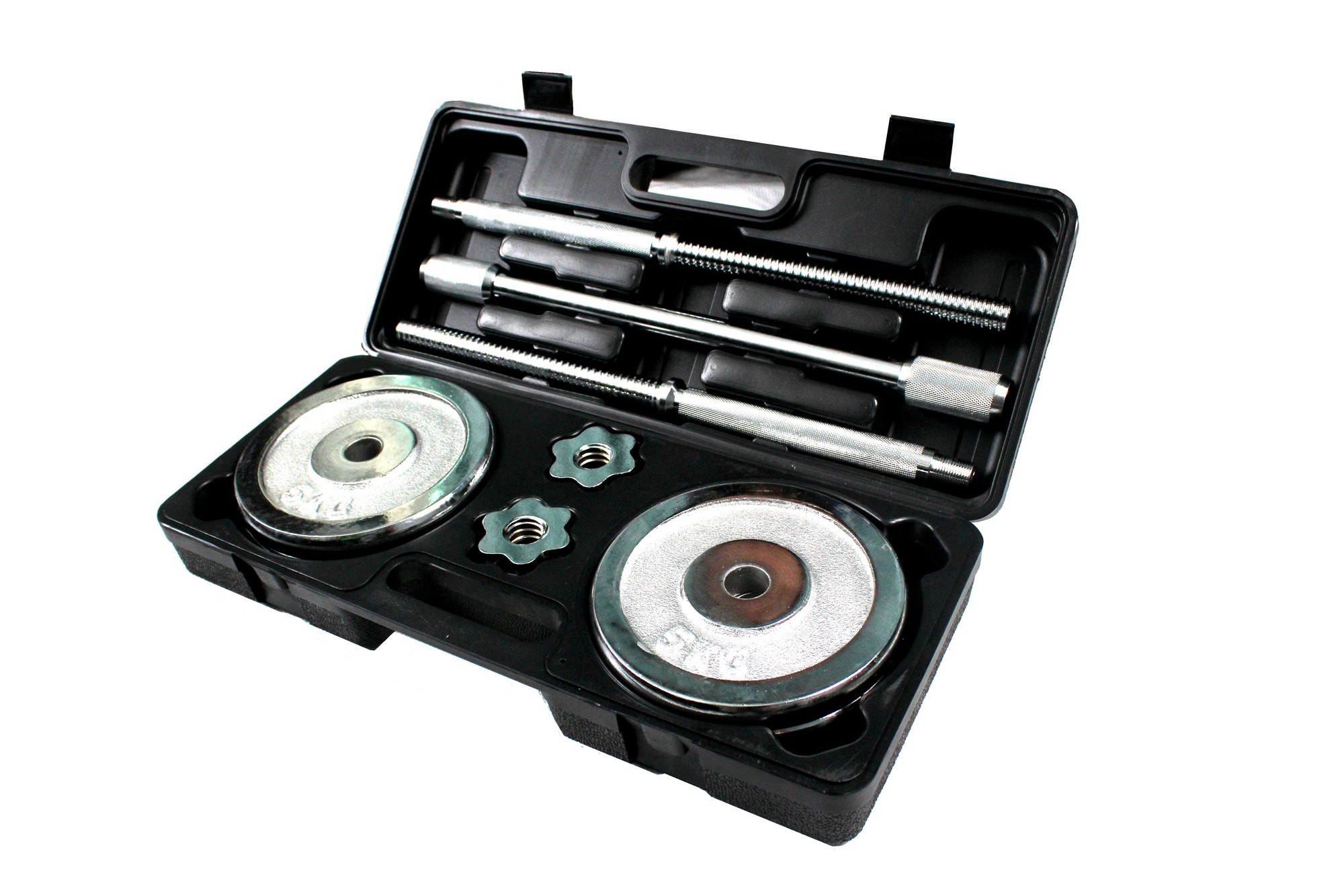 SPORTLAND ชุดบาร์เบล แบบกล่อง 30 Kg. Chromed Barbell Set ดัมเบล (SL) - Black