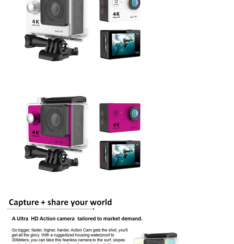 คำอธิบายเพิ่มเติมเกี่ยวกับ Bit cheaper กล้องแอคชั่นใหม่ กล้องหน้ารถความคมชัดสูง 4K กล้องดำน้ำกันน้ำ กล้องบันทึกการขับขี่
