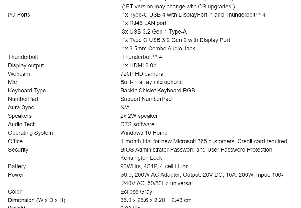 ภาพประกอบคำอธิบาย ASUS TUF Gaming F15 Gaming Laptop, 15.6” 240Hz FHD IPS-Type Display, Intel i9-11900H, GeForce RTX 3060, 16GB DDR4 SO-DIMM, 1TB M.2 NVMe PCIe 3.0 SSD, FX506HM-AZ101T