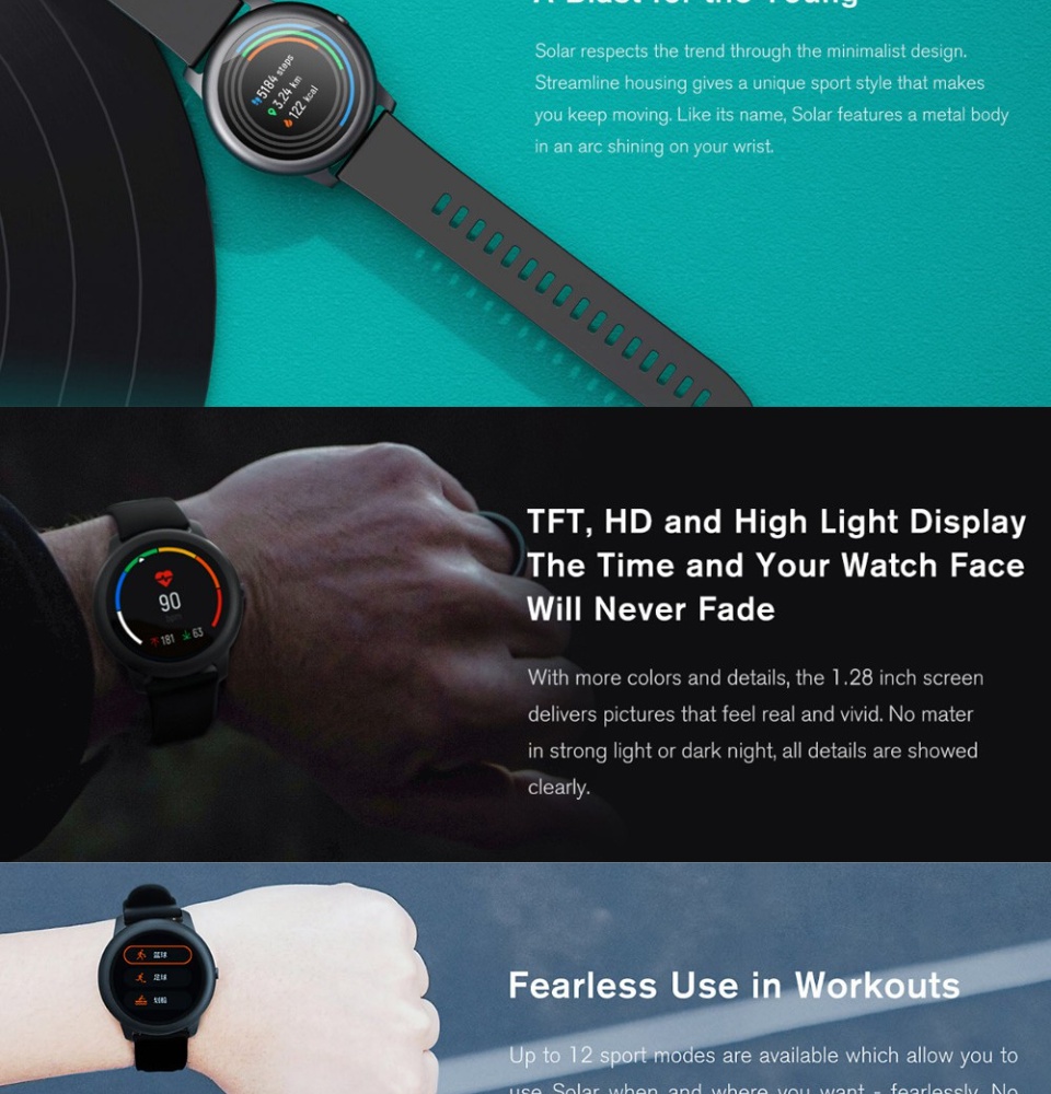 ข้อมูลเพิ่มเติมของ Haylou Solar LS05 Smart Watch Global Version นาฬิกาอัจฉริยะ มารพ้อมกับ 12 โหมดกีฬา ใช้งานได้ 30 วัน กันน้ำระดับ IP68